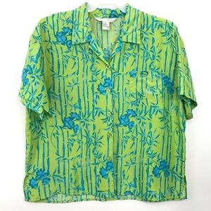 Vintage Melrose Studio Green Womens Shirt Size L